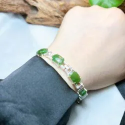 Lắc tay ngọc bích Canada, bạc 925