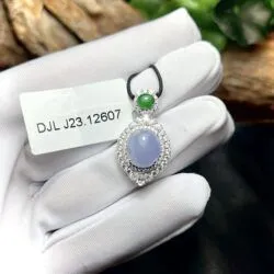 Mặt dây ngọc Phỉ thúy tử la lan Myanmar, vàng 18k - Hình ảnh 9