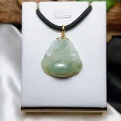 Phật Di Lặc ngọc Phỉ thúy Myanmar 3 màu - Ảnh 6