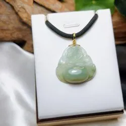 Phật Di Lặc ngọc Phỉ thúy Myanmar 3 màu - Ảnh 4