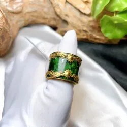 Nhẫn càn long Ngọc cẩm thạch sơn thủy Myanmar, bản 20mm - Hình ảnh 8