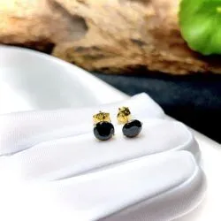 Khuyên tai ngọc Phỉ thúy mực dục Myanmar, vàng 18k - Hình ảnh 6
