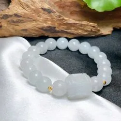 Vòng chuỗi Bạch ngọc mix Lu thống chú Om - Hình ảnh 2