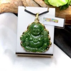 Phật Di Lặc ngọc bích Canada, vàng 18k - Ảnh 3