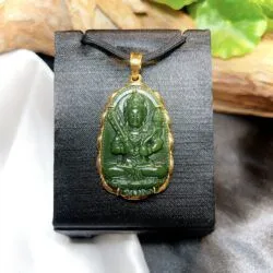 Hư không tạng bồ tát Ngọc bích Canada, vàng 18k - Ảnh 3