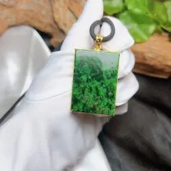 Mặt dây vô sự bài ngọc Cẩm thạch sơn thủy Myanmar - Hình ảnh 4