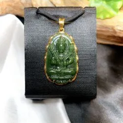 Hư không tạng bồ tát Ngọc bích Canada, vàng 18k - Ảnh 6