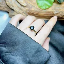 Nhẫn ngọc Phỉ thúy mực dục Myanmar, vàng 18k