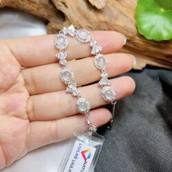 Lắc tay ngọc Phỉ thúy băng chủng Myanmar, vàng 18k - Hình ảnh 5