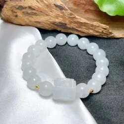 Vòng chuỗi Bạch ngọc mix Lu thống chú Om - Hình ảnh 3
