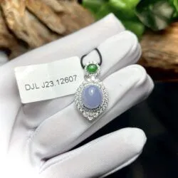 Mặt dây ngọc Phỉ thúy tử la lan Myanmar, vàng 18k - Hình ảnh 7