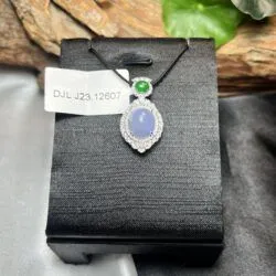 Mặt dây ngọc Phỉ thúy tử la lan Myanmar, vàng 18k - Hình ảnh 4