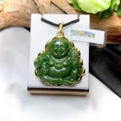 Phật Di Lặc ngọc bích Canada, vàng 18k