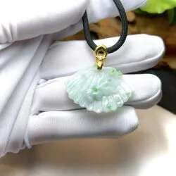 Mặt dây cá vàng ngọc Phỉ thúy Myanmar, vàng 18k - Ảnh 7