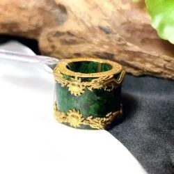 Nhẫn càn long Ngọc cẩm thạch sơn thủy Myanmar, bản 20mm - Hình ảnh 2