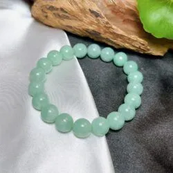 Vòng chuỗi Ngọc cẩm thạch xanh nhạt Myanmar 10 ly - Hình ảnh 3