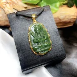 Hư không tạng bồ tát Ngọc bích Canada, vàng 18k - Ảnh 2