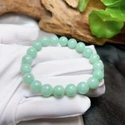 Vòng chuỗi Ngọc cẩm thạch xanh nhạt Myanmar 10 ly - Hình ảnh 6