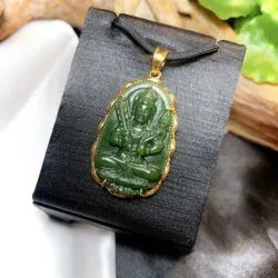 Hư không tạng bồ tát Ngọc bích Canada, vàng 18k - Ảnh 4