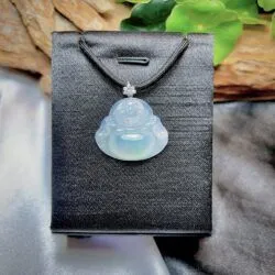Phật Di Lặc ngọc Phỉ thúy Myanmar, vàng 18k, kim cương thiên nhiên - Hình ảnh 4