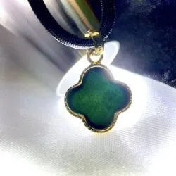 Bộ trang sức ngọc Phỉ thúy mực dục Myanmar, vàng 18k