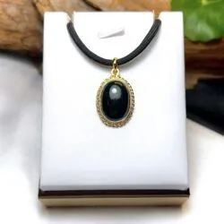 Mặt dây ngọc Phỉ thúy mực dục, vàng 18k