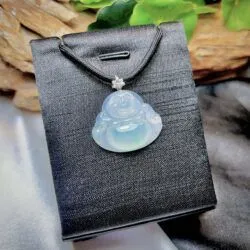Phật Di Lặc ngọc Phỉ thúy Myanmar, vàng 18k, kim cương thiên nhiên - Hình ảnh 3