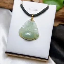 Phật Di Lặc ngọc Phỉ thúy Myanmar 3 màu - Ảnh 7