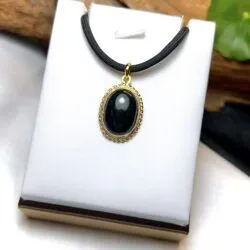 Mặt dây ngọc Phỉ thúy mực dục, vàng 18k - Hình ảnh 5