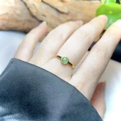 Nhẫn ngọc phỉ thúy Myanmar, vàng 18k - Hình ảnh 6
