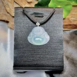 Phật Di Lặc ngọc Phỉ thúy Myanmar, vàng 18k, kim cương thiên nhiên