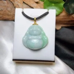 Phật Di Lặc ngọc cẩm thạch điểm xanh lý Phật Di Lặc ngọc cẩm thạch điểm xanh lý