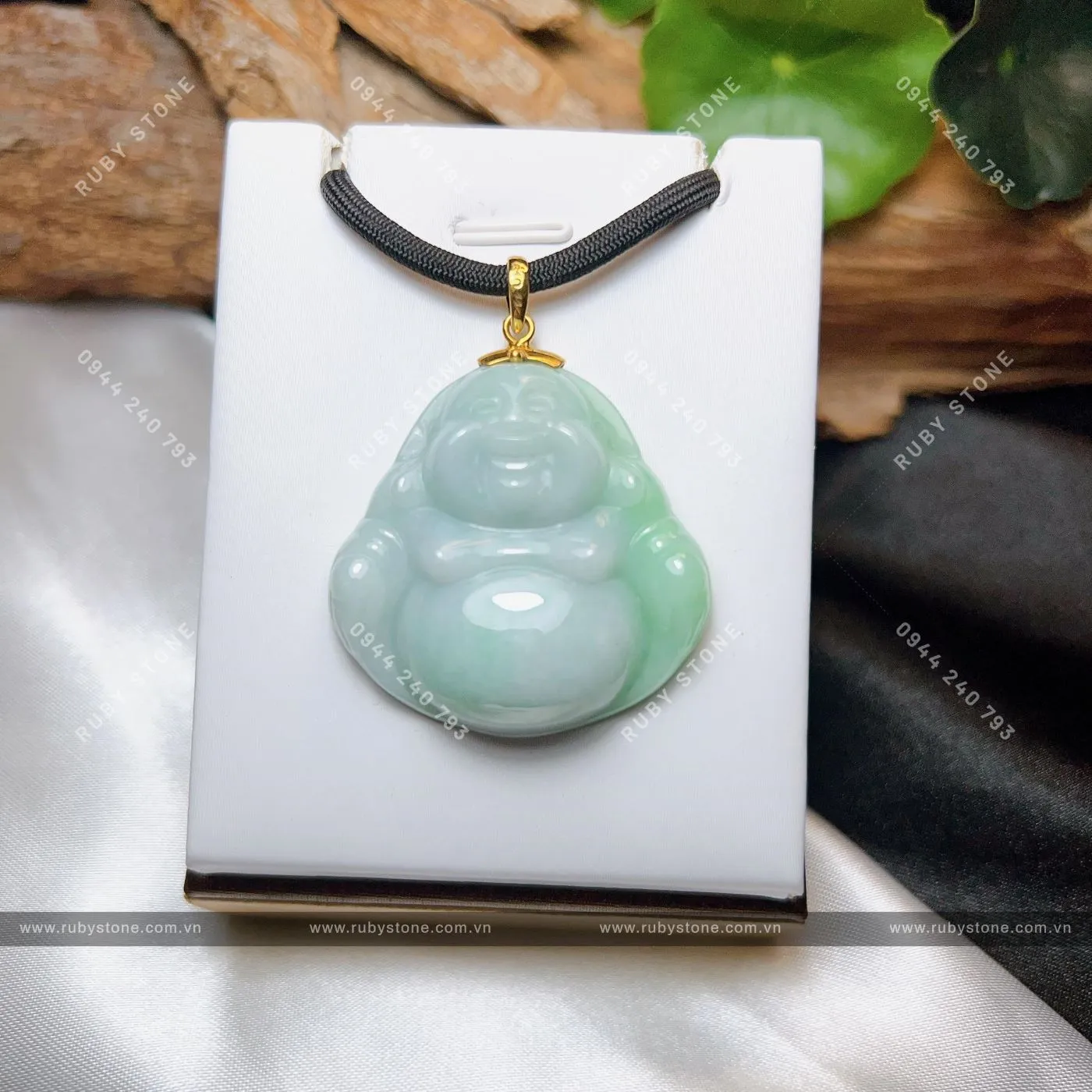 Phật Di Lặc ngọc cẩm thạch điểm xanh lý Phật Di Lặc ngọc cẩm thạch điểm xanh lý - Ảnh 6