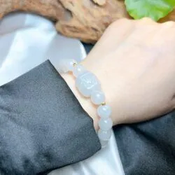 Vòng chuỗi Bạch ngọc mix Lu thống chú Om