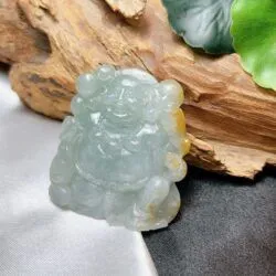 Phật Di Lặc ngọc Cẩm thạch nếp băng điểm huyết - Hình ảnh 2