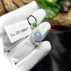 Mặt dây ngọc Phỉ thúy tử la lan Myanmar, vàng 18k - Hình ảnh 8