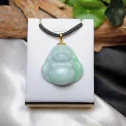 Phật Di Lặc ngọc cẩm thạch điểm xanh lý Phật Di Lặc ngọc cẩm thạch điểm xanh lý