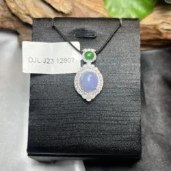 Mặt dây ngọc Phỉ thúy tử la lan Myanmar, vàng 18k