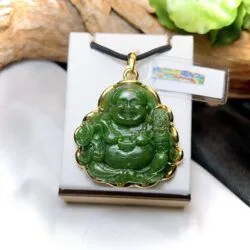 Phật Di Lặc ngọc bích Canada, vàng 18k - Ảnh 5