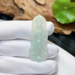 Phật Quán thế âm bồ tát Ngọc phỉ thuý nếp băng Myanmar - Hình ảnh 2