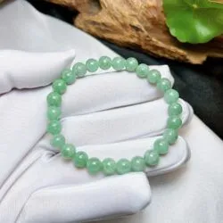 Vòng chuỗi ngọc Cẩm thạch xanh lý Myanmar 7 ly - Ảnh 6