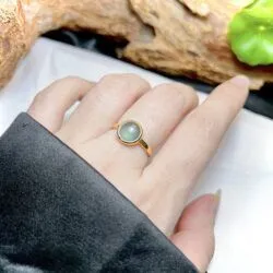 Nhẫn ngọc Phỉ thúy lam ngọc, vàng 18k