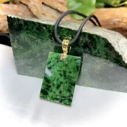 Mặt dây vô sự bài ngọc Cẩm thạch Myanmar, vàng 18k - Ảnh 6