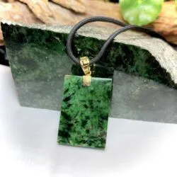 Mặt dây vô sự bài ngọc Cẩm thạch Myanmar, vàng 18k - Ảnh 7