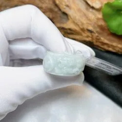 Nhẫn càn long Song Long ngọc cẩm thạch Myanmar, bản 14 ly