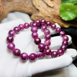Vòng chuỗi Ruby Nam Phi thiên nhiên mài giác - Hình ảnh 4