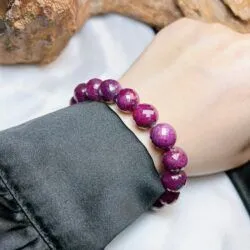 Vòng chuỗi Ruby Nam Phi thiên nhiên mài giác