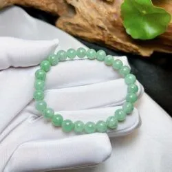Vòng chuỗi ngọc Cẩm thạch xanh lý Myanmar 7 ly - Ảnh 3