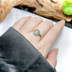 Nhẫn ngọc Phỉ thúy lam ngọc, vàng 18k