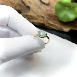 Nhẫn ngọc Phỉ thúy lam ngọc, vàng 18k